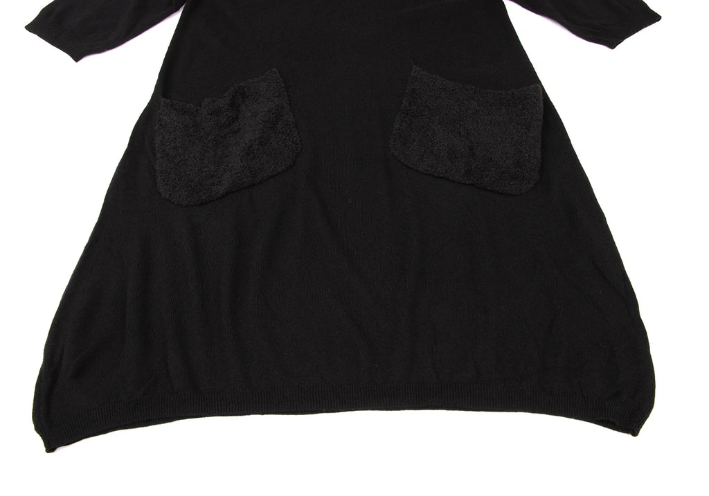 YOJI YAMAMOTO JAPAN. Y's for living Black Patch Pocket Knit