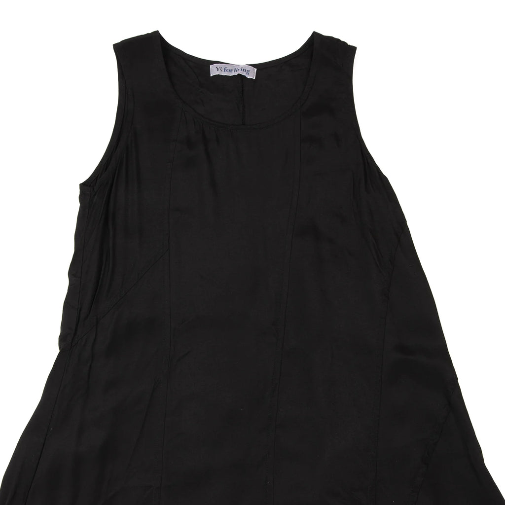 YOHJI YAMAMOTO JAPAN. Y's for living Dyed Black Rayon Sleeveless Dress