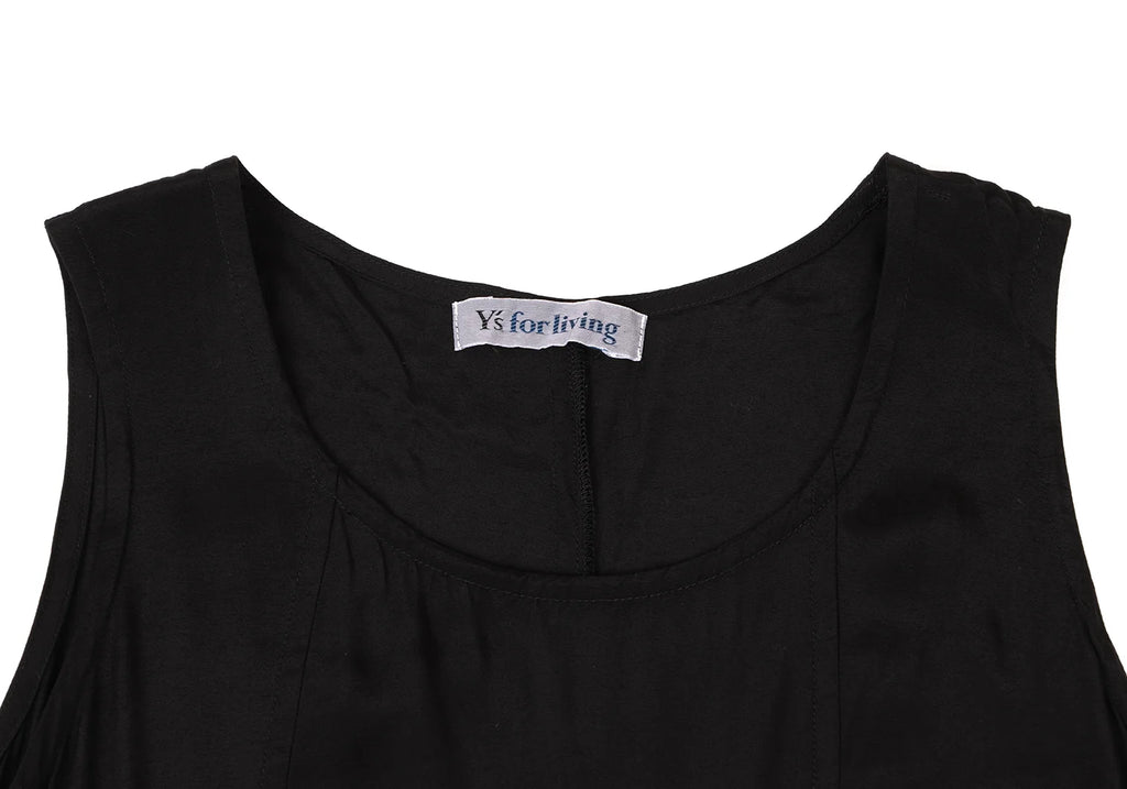 YOHJI YAMAMOTO JAPAN. Y's for living Dyed Black Rayon Sleeveless Dress