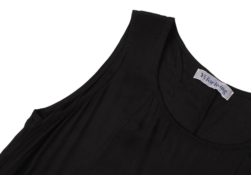 YOHJI YAMAMOTO JAPAN. Y's for living Dyed Black Rayon Sleeveless Dress