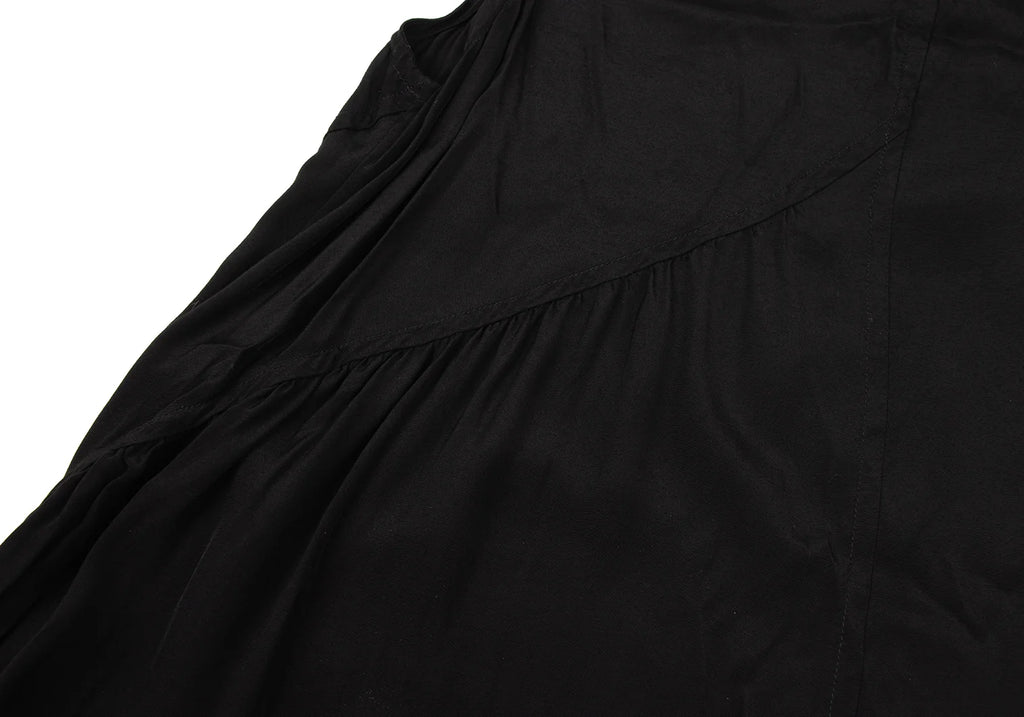 YOHJI YAMAMOTO JAPAN. Y's for living Dyed Black Rayon Sleeveless Dress