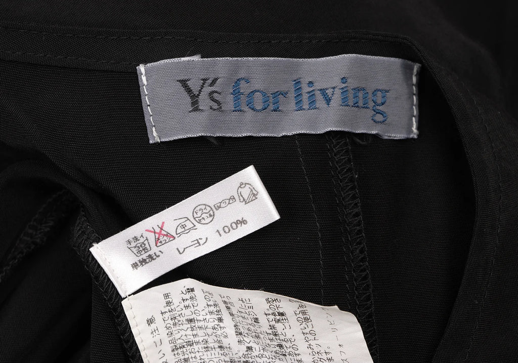 YOHJI YAMAMOTO JAPAN. Y's for living Dyed Black Rayon Sleeveless Dress