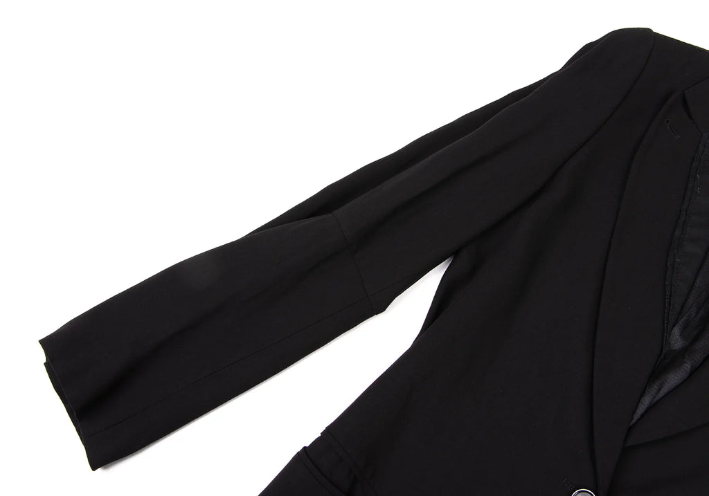 ANN DEMEULEMEESTER BELGIUM. Black Rayon Wool Switching Jacket