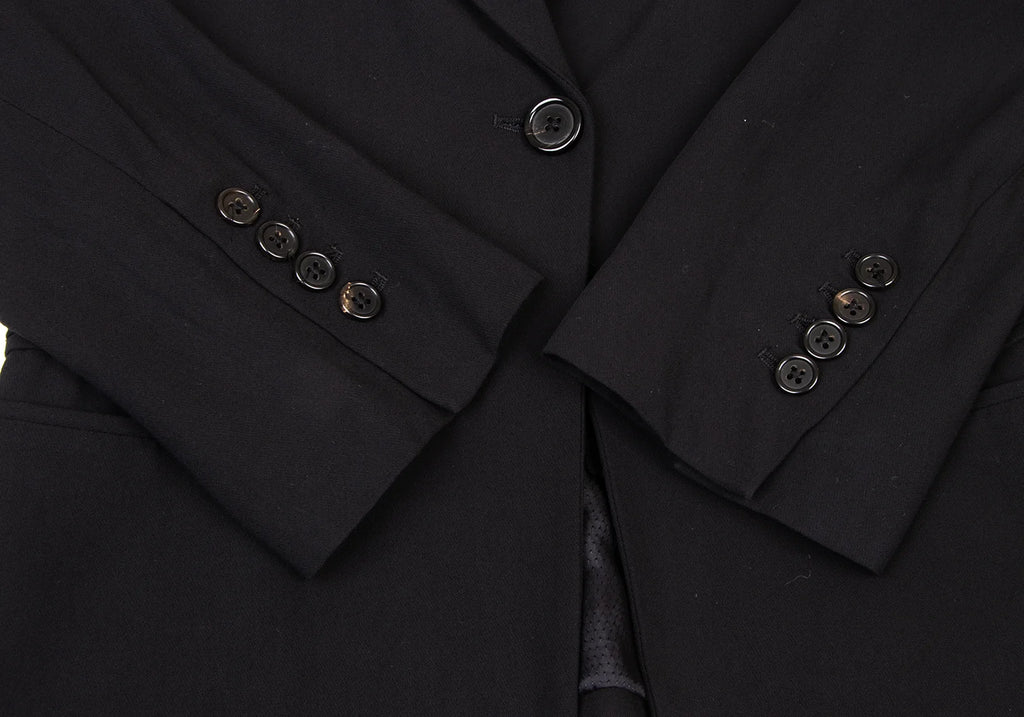 ANN DEMEULEMEESTER BELGIUM. Black Rayon Wool Switching Jacket