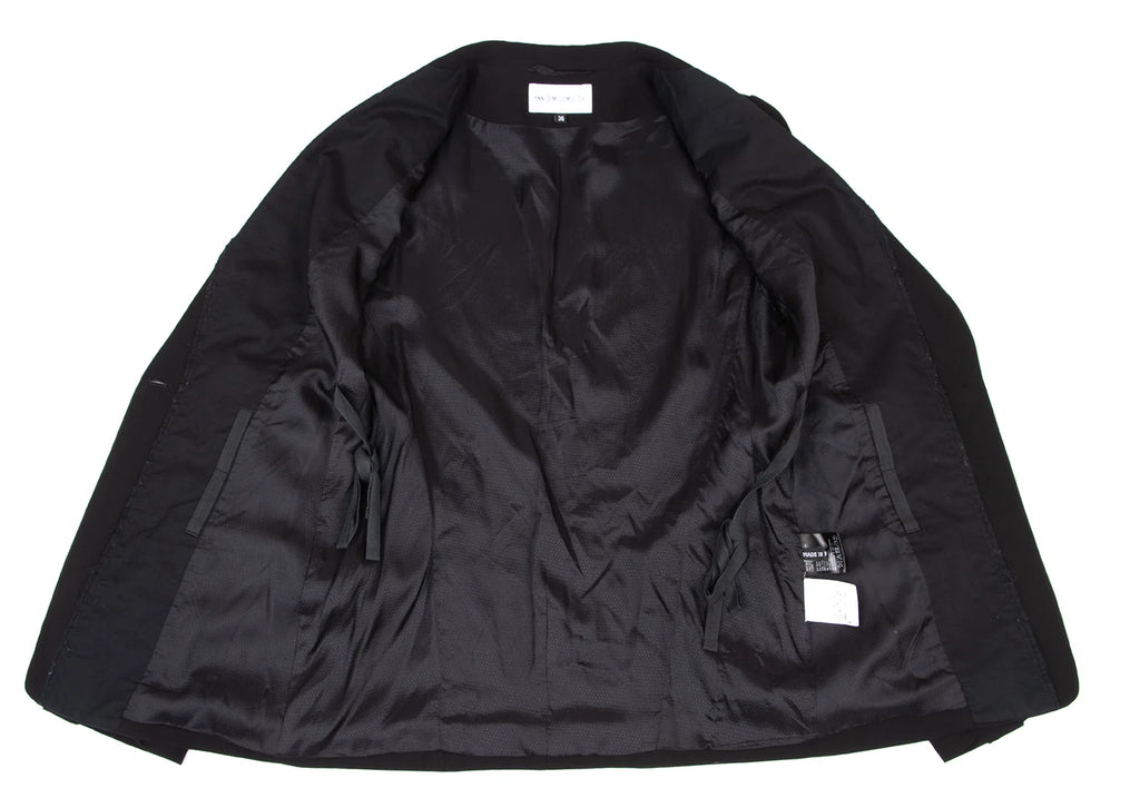 ANN DEMEULEMEESTER BELGIUM. Black Rayon Wool Switching Jacket