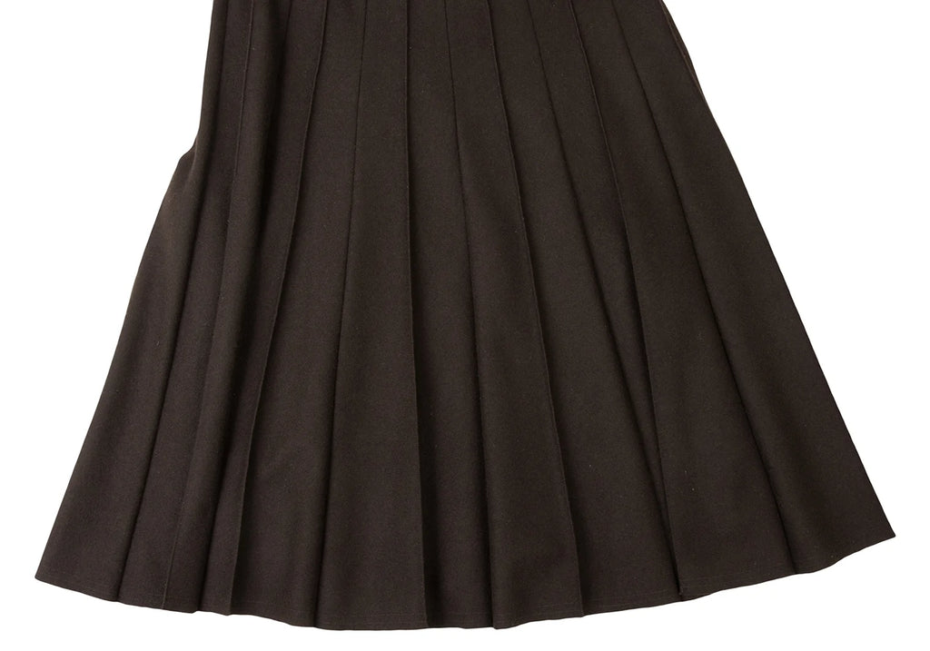Max Mara BASILE 28 ITALY. Brown Angora Blend Outseam Pleated Skirt