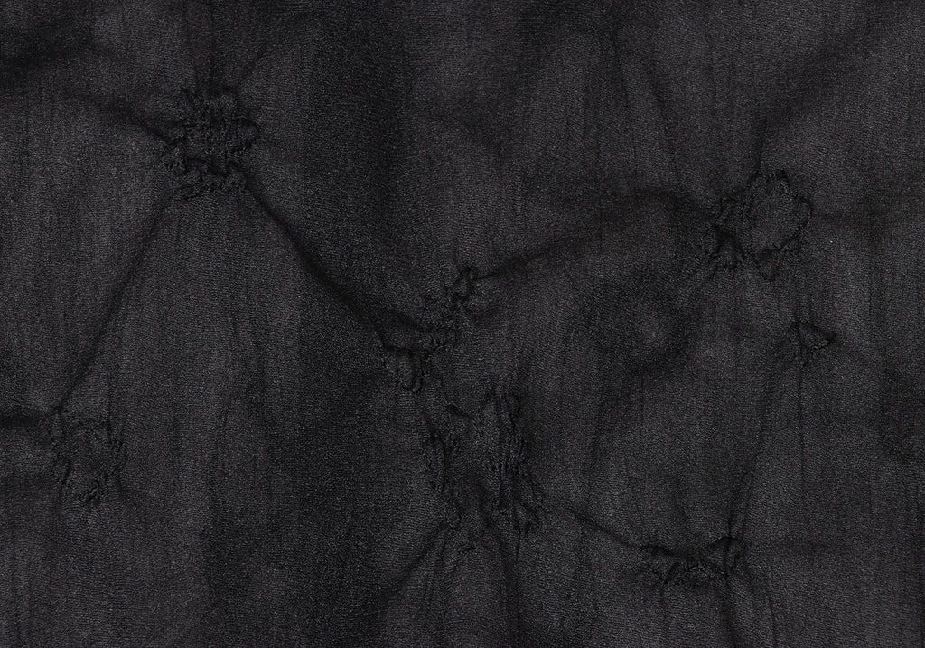 YOHJI YAMAMOTO JAPAN. Y's Black Embroidery Design See-through Short Sleeve Shirt