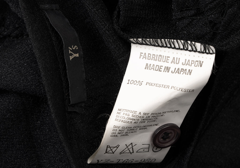 YOHJI YAMAMOTO JAPAN. Y's Black Embroidery Design See-through Short Sleeve Shirt