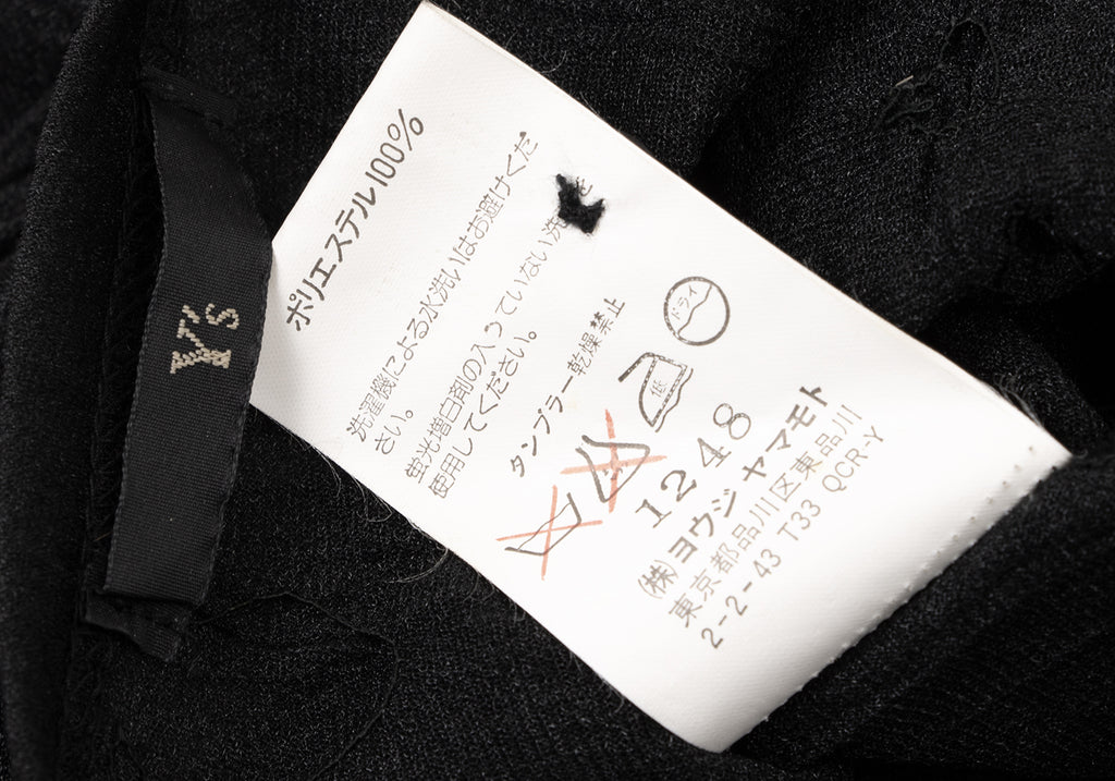 YOHJI YAMAMOTO JAPAN. Y's Black Embroidery Design See-through Short Sleeve Shirt