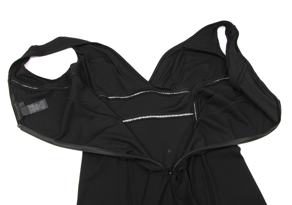 DONNA KARAN COLLECTION NY. Black Switching Design Sleeveless Dress