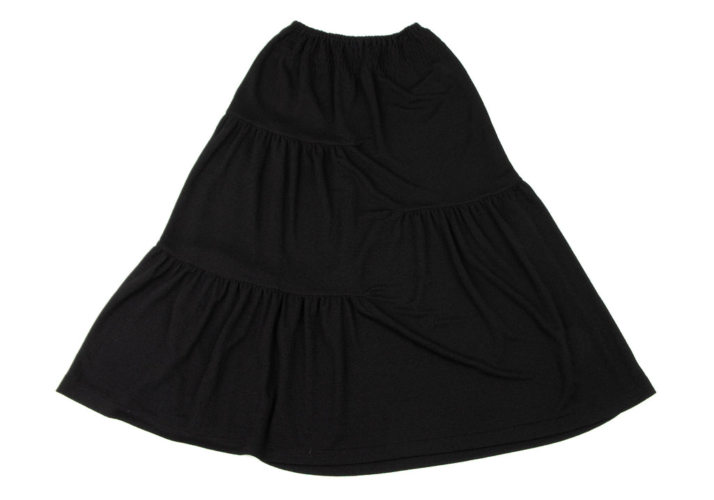 ISSEY MIYAKE JAPAN. I.S. Black Poly Gather Flare Skirt