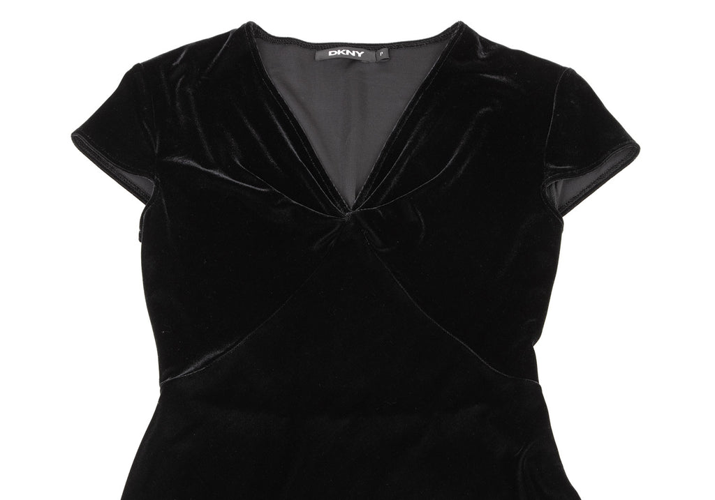 DONNA KARAN NY. DKNY Vintage Black Velours Dress
