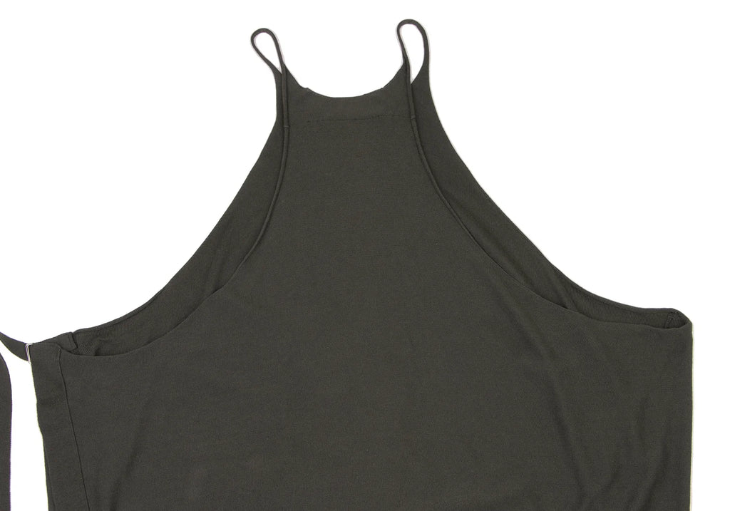 YOHJI YAMAMOTO JAPAN. Y's Khaki Color Wool Rayon Wrap Sleeveless Knit Tunic Top/Dress