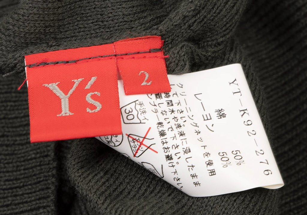 YOHJI YAMAMOTO JAPAN. Y's Khaki Color Wool Rayon Wrap Sleeveless Knit Tunic Top/Dress