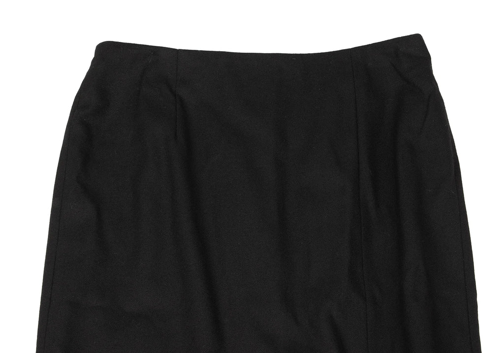 Anne Valerie Hash Japan. Black Shirring Wool Skirt