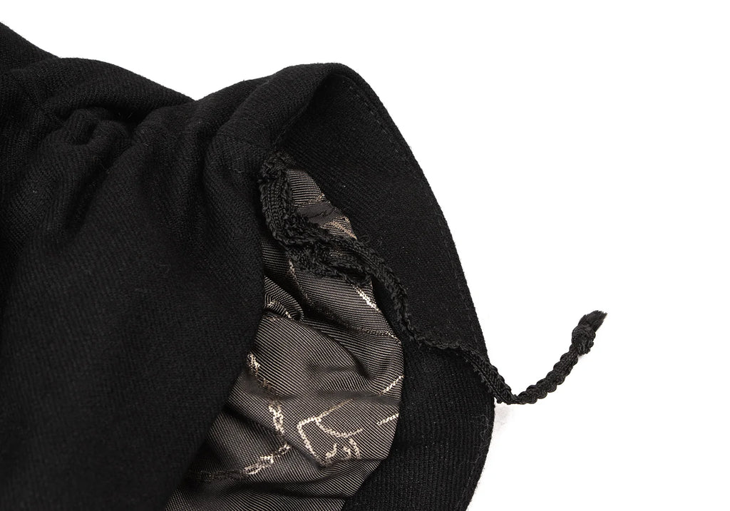 Anne Valerie Hash Japan. Black Shirring Wool Skirt