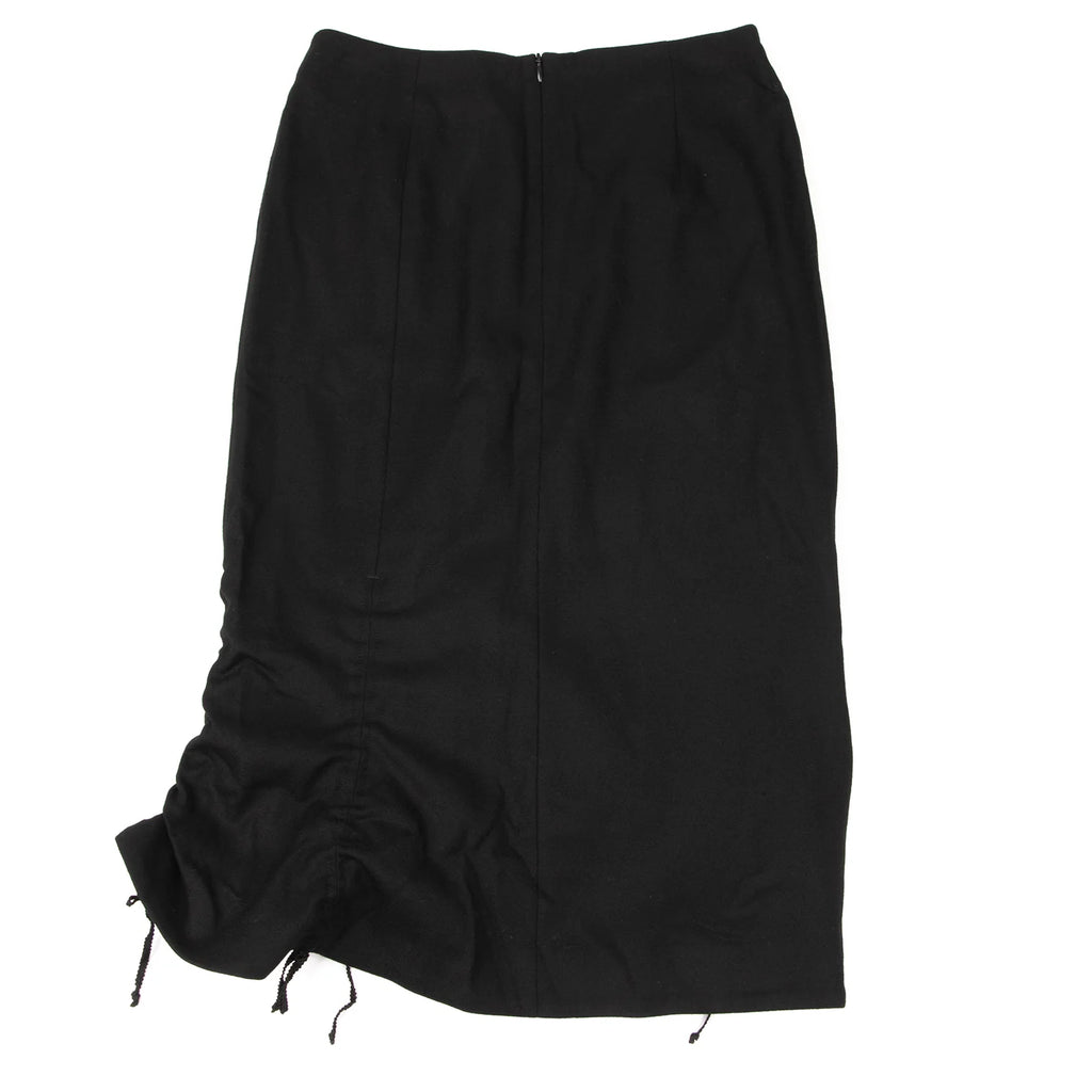 Anne Valerie Hash Japan. Black Shirring Wool Skirt