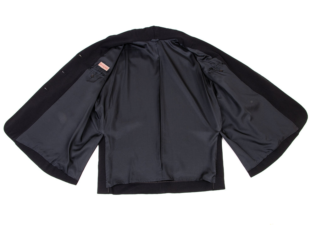 ROMEO GIGLI Italy. Black Shawl Collar Off-shoulder Jacket