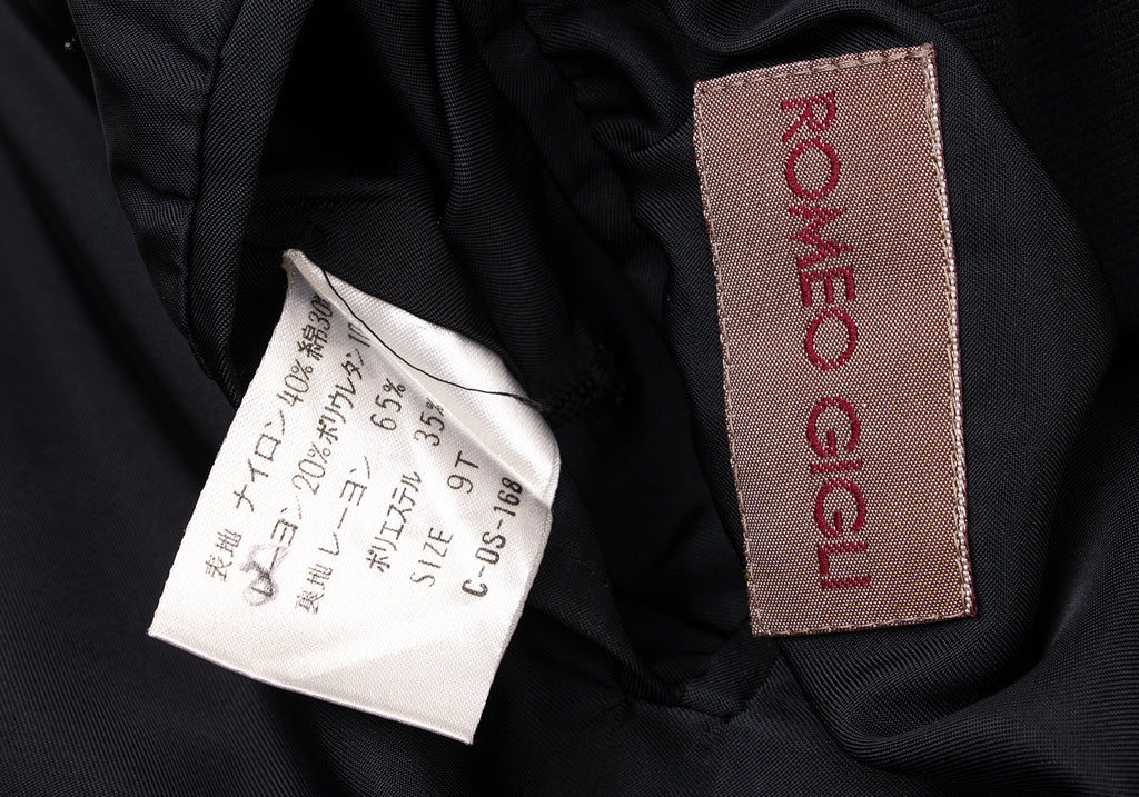 ROMEO GIGLI Italy. Black Shawl Collar Off-shoulder Jacket