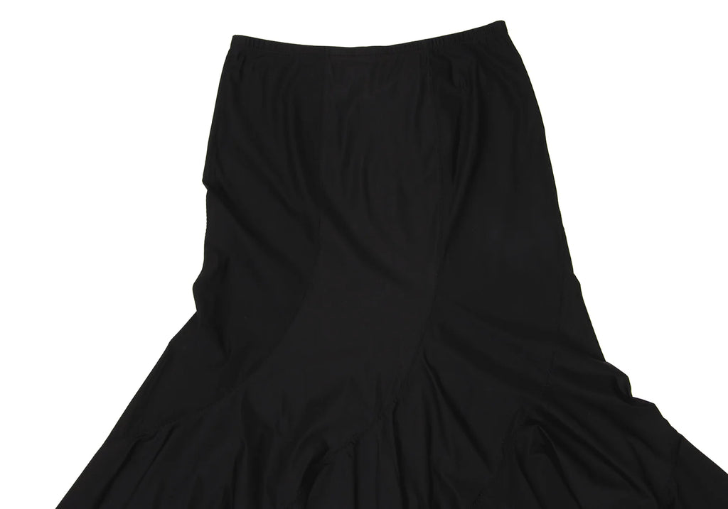 COMME des GARCONS JUNYA WATANABE JAPAN. Black Nylon Stretch Ruffle Skirt