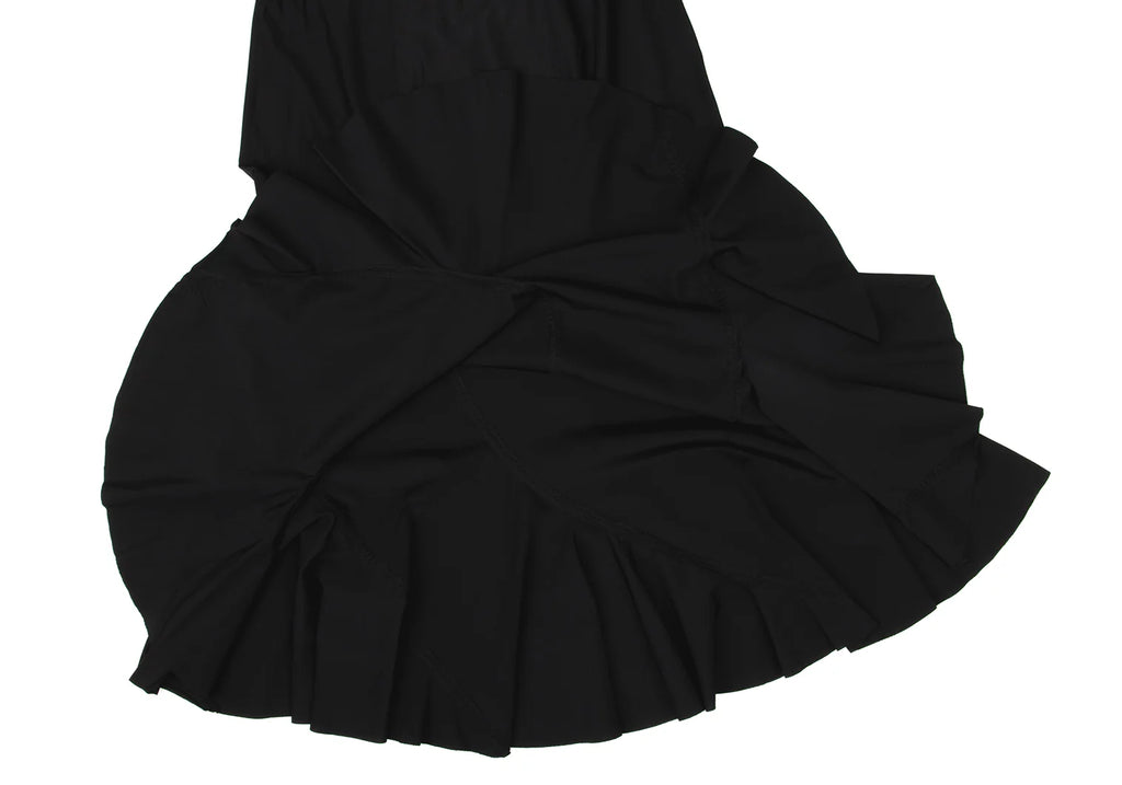 COMME des GARCONS JUNYA WATANABE JAPAN. Black Nylon Stretch Ruffle Skirt