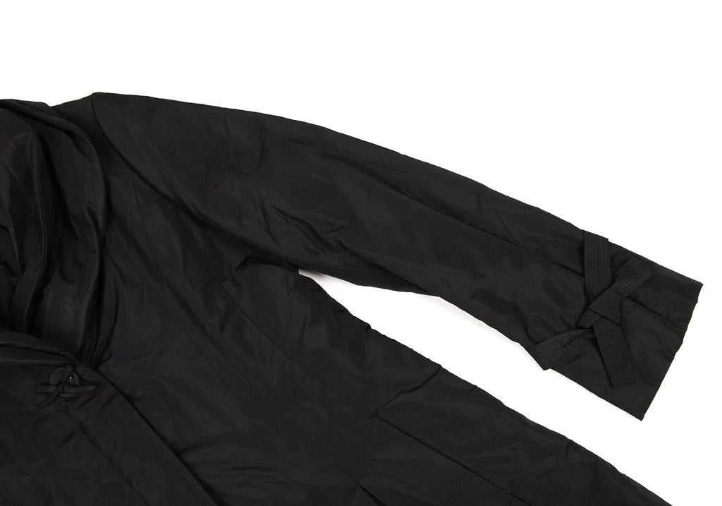 HIROKO KOSHINO JAPAN. HIROKO BIS Black Wire Collar Padding Poly Coat