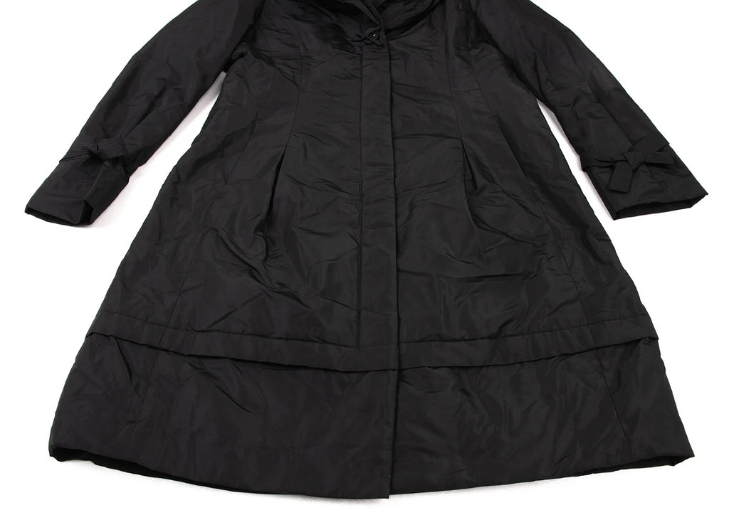 HIROKO KOSHINO JAPAN. HIROKO BIS Black Wire Collar Padding Poly Coat