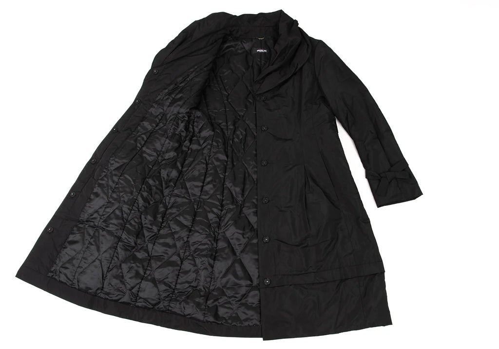 HIROKO KOSHINO JAPAN. HIROKO BIS Black Wire Collar Padding Poly Coat