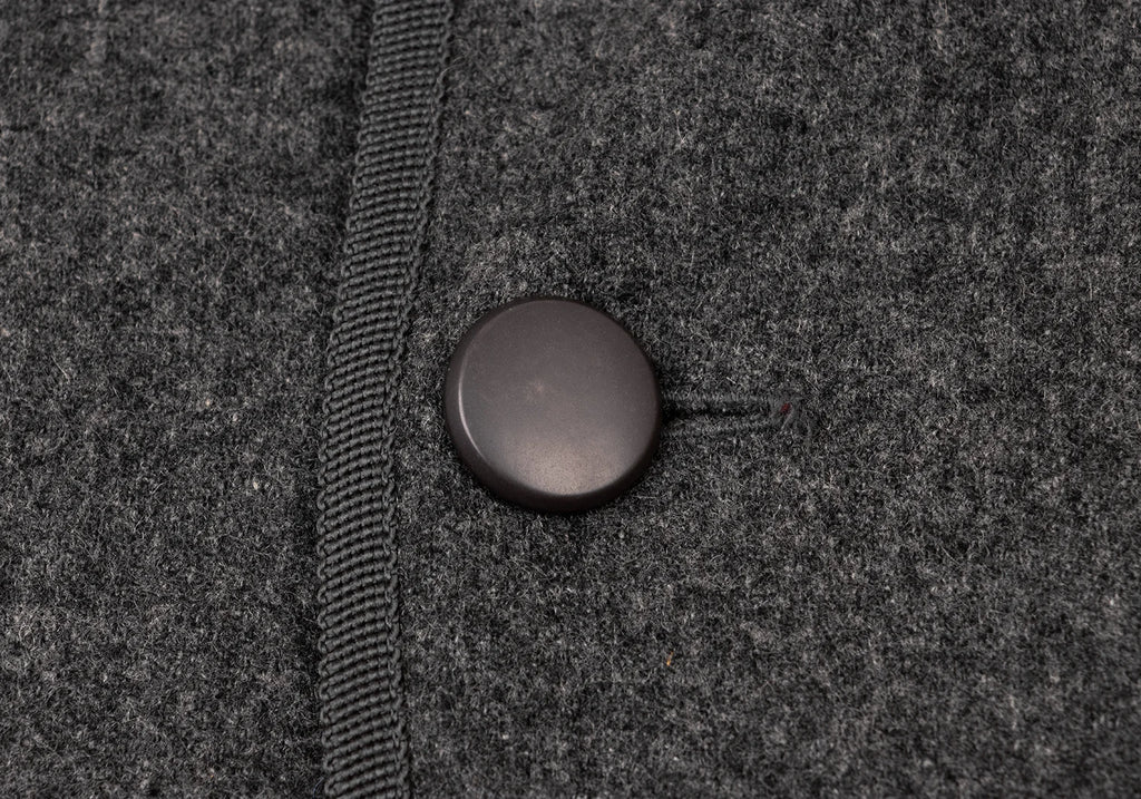 YOHJI YAMAMOTO JAPAN. Y's for living Grey Wool Shawl Collar Piping Long Jacket