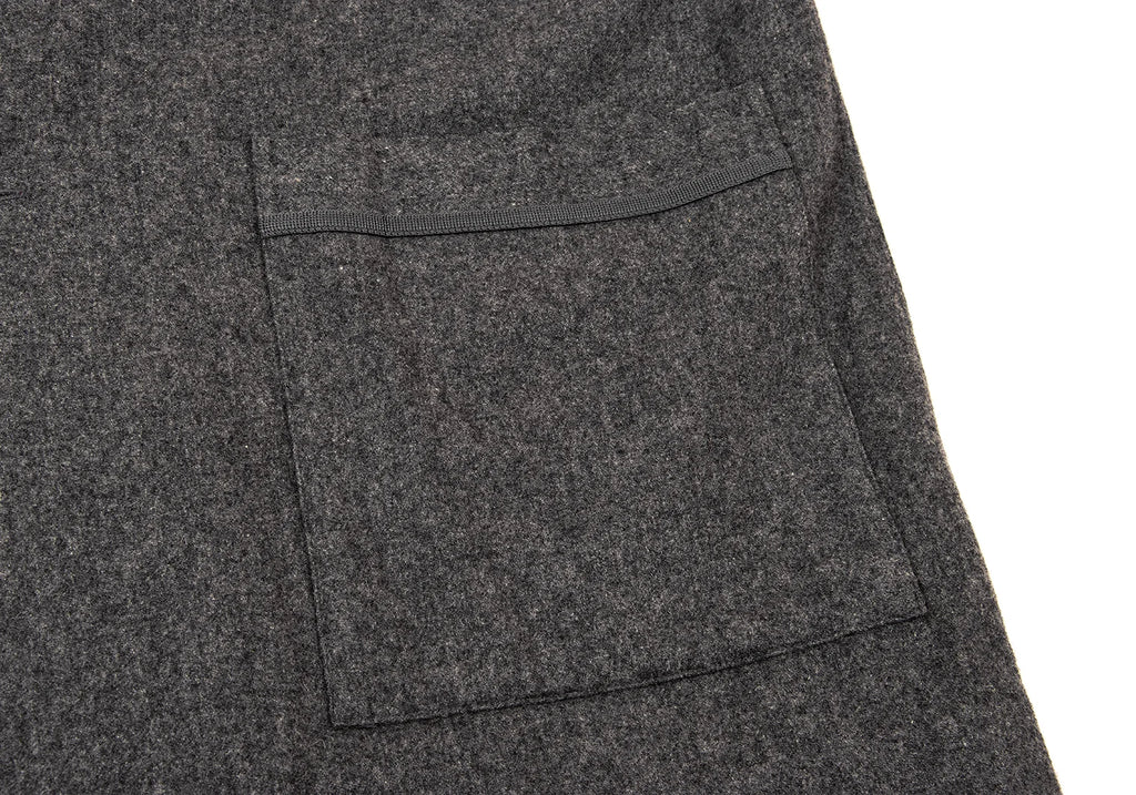 YOHJI YAMAMOTO JAPAN. Y's for living Grey Wool Shawl Collar Piping Long Jacket