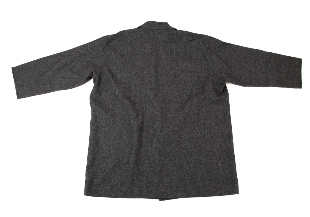 YOHJI YAMAMOTO JAPAN. Y's for living Grey Wool Shawl Collar Piping Long Jacket