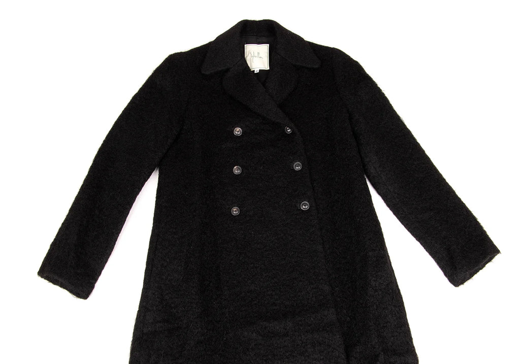 Sybilla Madrid. Black Shaggy Wool Double Coat