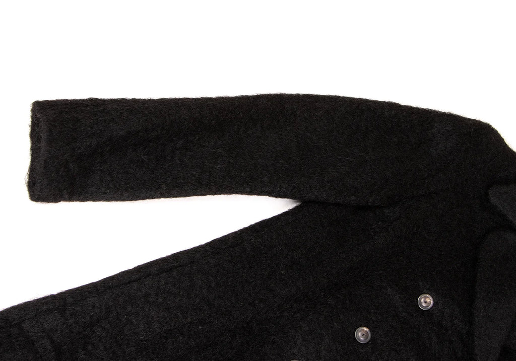 Sybilla Madrid. Black Shaggy Wool Double Coat