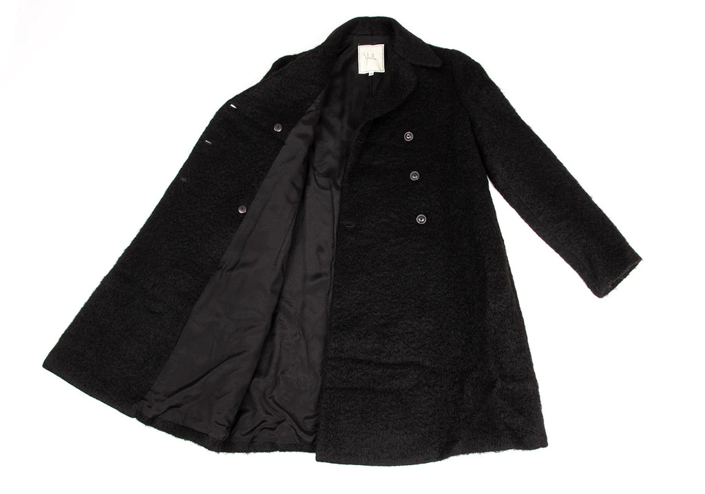 Sybilla Madrid. Black Shaggy Wool Double Coat