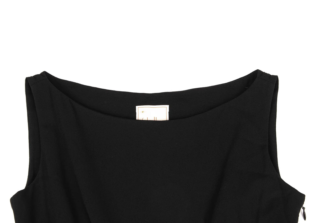 Sybilla Madrid. Black Rayon Blended Pleats Sleeveless Dress