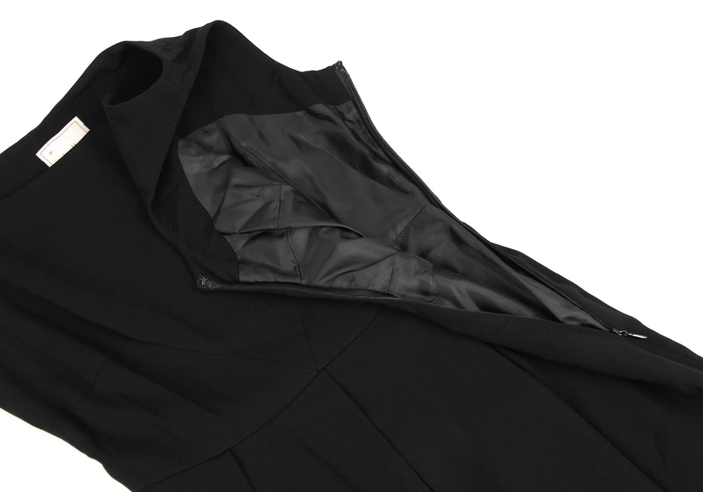 Sybilla Madrid. Black Rayon Blended Pleats Sleeveless Dress