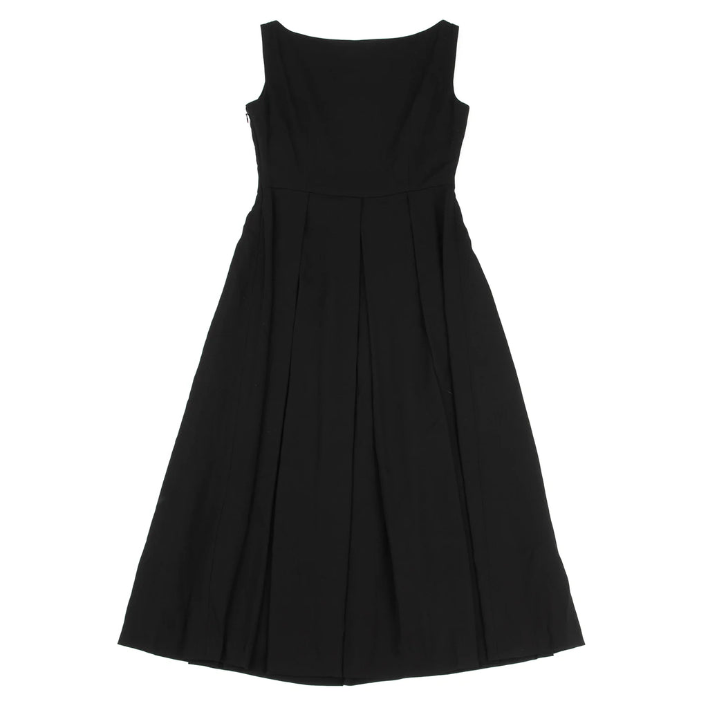 Sybilla Madrid. Black Rayon Blended Pleats Sleeveless Dress