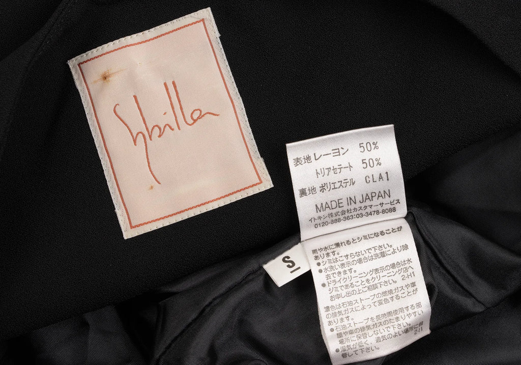 Sybilla Madrid. Black Rayon Blended Pleats Sleeveless Dress