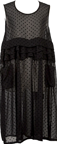 COMME des GARCONS JAPAN. TRICOT. Black Flocky Dot Printed