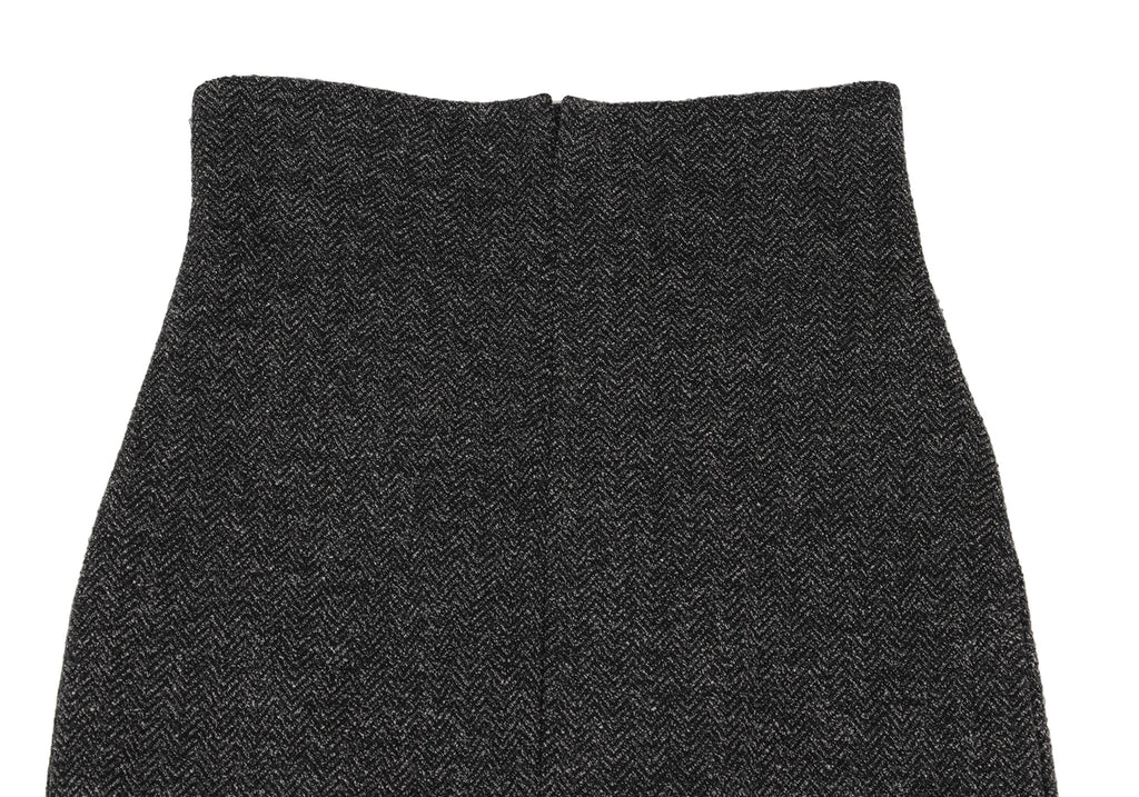 ROMEO GIGLI ITALY. Charcoal Herringbone Weave Long Skirt