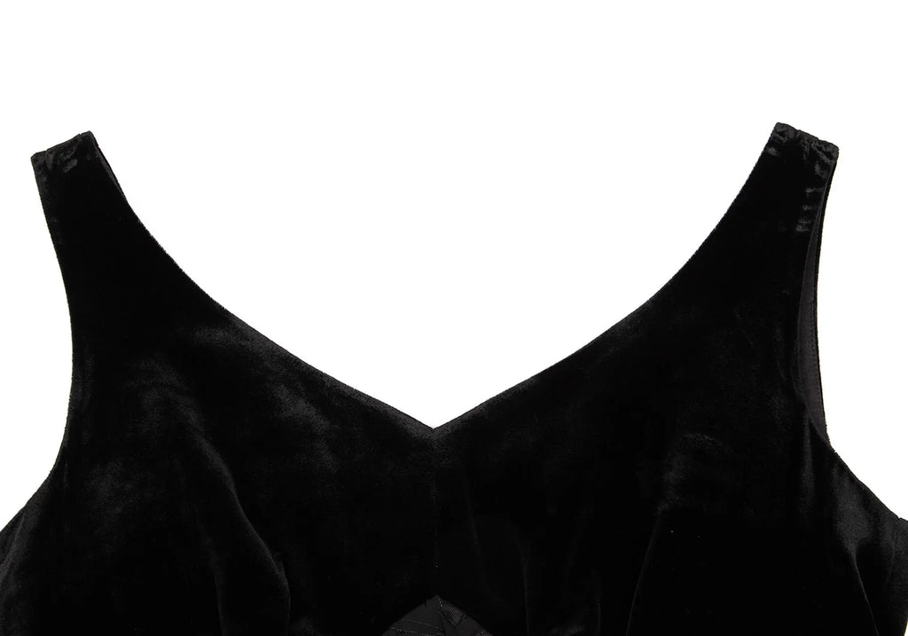 Sybilla Madrid. Black Taped Mesh Switching Sleeveless Dress