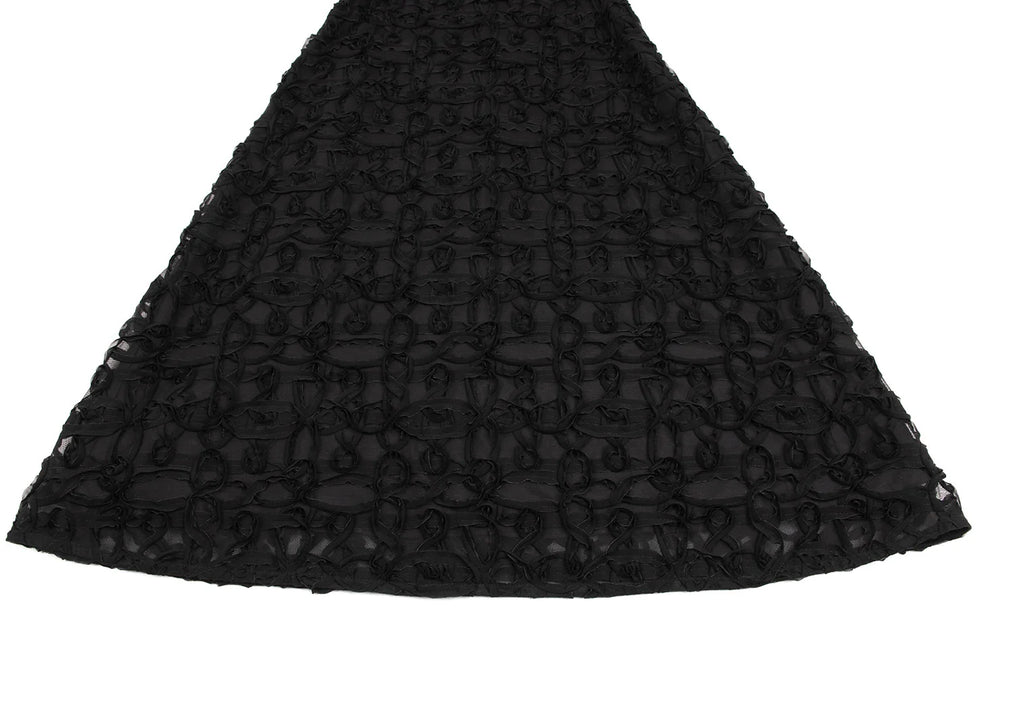 Sybilla Madrid. Black Taped Mesh Switching Sleeveless Dress