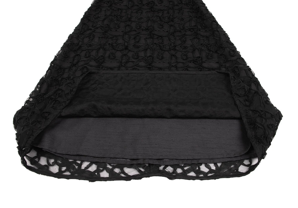 Sybilla Madrid. Black Taped Mesh Switching Sleeveless Dress