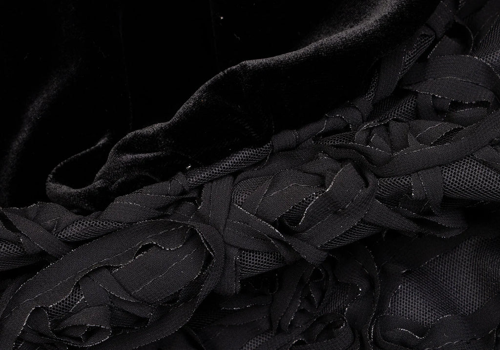 Sybilla Madrid. Black Taped Mesh Switching Sleeveless Dress