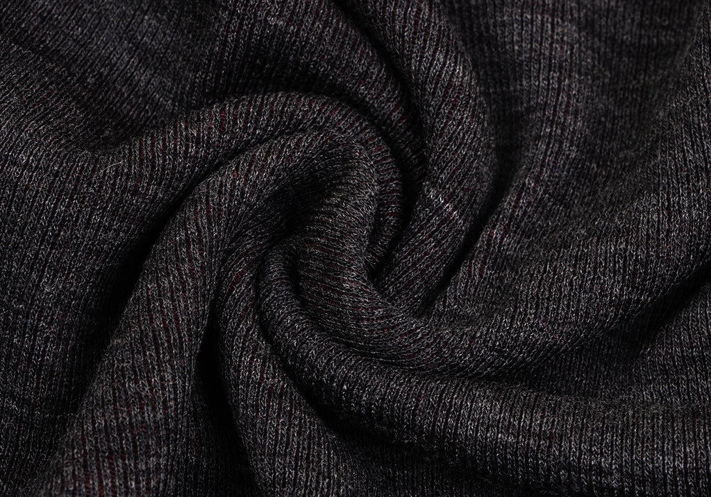 YOHJI YAMAMOTO JAPAN. Y's Charcoal,Bordeaux Bicolor Ribbed Knit