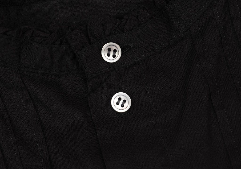 ISSEY MIYAKE JAPAN. sunaokuwahara. Black Pleats Switching Umbrella Sleeve Blouse