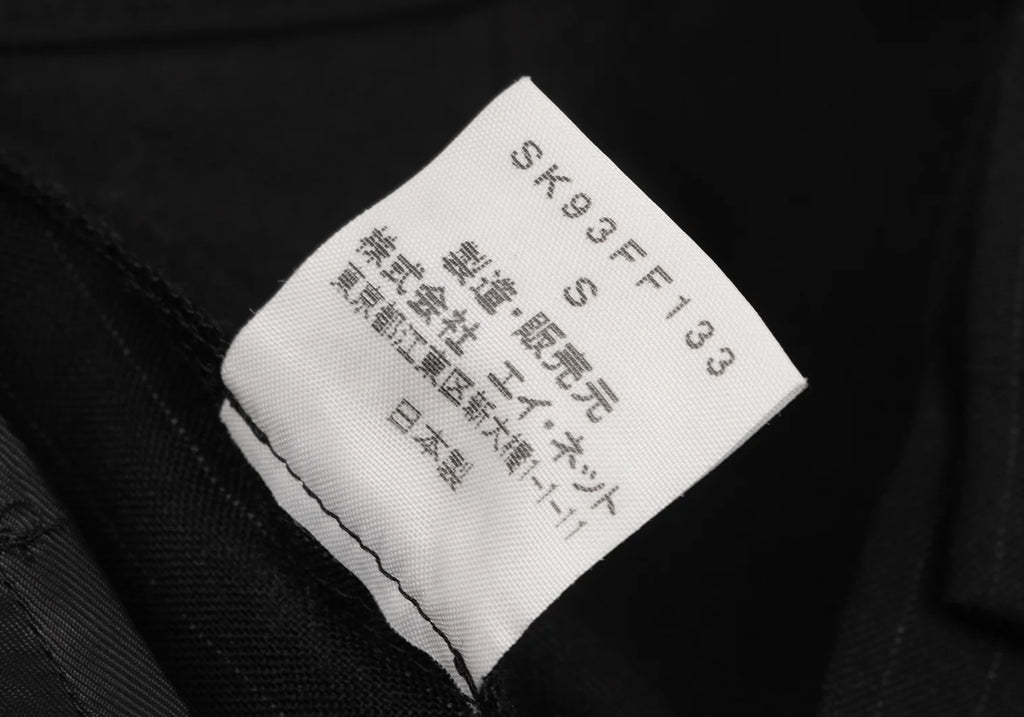 ISSEY MIYAKE JAPAN. sunaokuwahara, Black Wool Pinstripe Double Pants