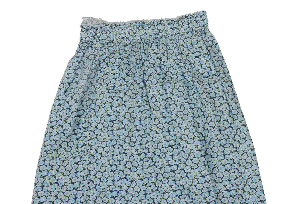 COMME des GARCONS JAPAN. TRICOT. Sky blue Waist Cut-off Washed Floral Wrap Skirt