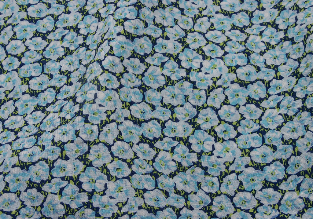 COMME des GARCONS JAPAN. TRICOT. Sky blue Waist Cut-off Washed Floral Wrap Skirt