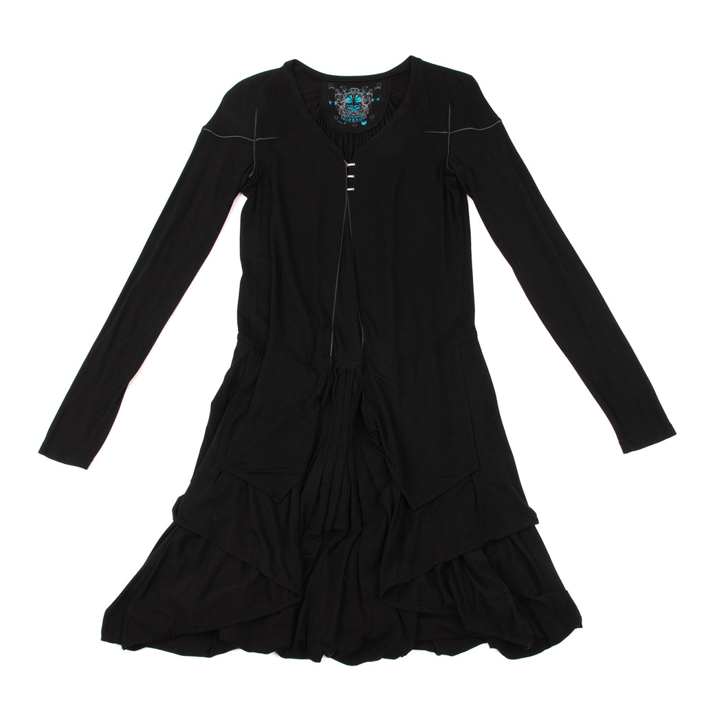 LE JEAN DE MARITHE FRANCOIS GIRBAUD PARIS. Black Stretch Switching Dress